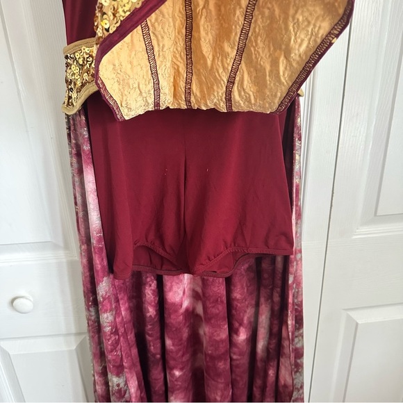 Algy Dress Womens L Sequin Hi-Low Costume Long Colorblock Dance Performance USA - Picture 5 of 14